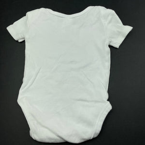 unisex Anko, white cotton bodysuit / romper, GUC, size 00,  