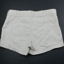 Load image into Gallery viewer, Girls purebaby, lightweight organic cotton shorts, adjustable, light mark front waist, FUC, size 5,  