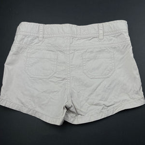 Girls purebaby, lightweight organic cotton shorts, adjustable, light mark front waist, FUC, size 5,  