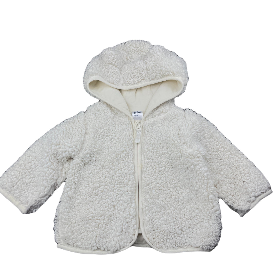 unisex Anko, lined fleece zip up hooded sweater, FUC, size 0,  