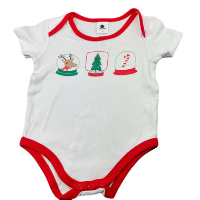 unisex Dymples, cotton Christmas bodysuit / romper, GUC, size 0,  