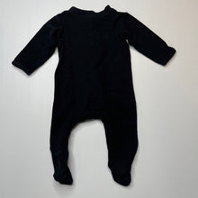 Load image into Gallery viewer, unisex Anko, black cotton zip coverall / romper, FUC, size 00,  