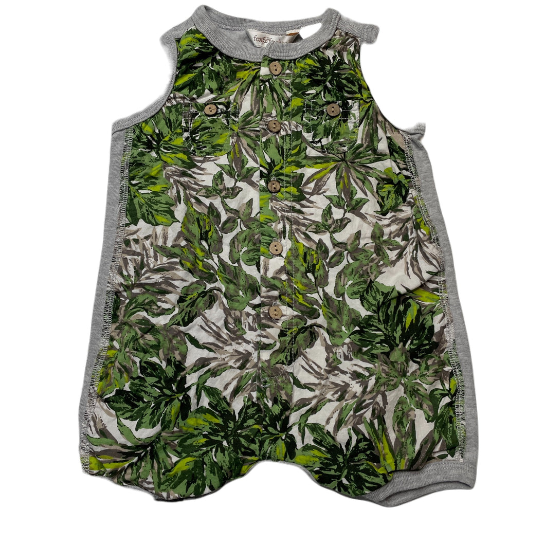 Boys Fox & Finch, lightweight cotton romper, EUC, size 00,  