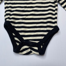 Load image into Gallery viewer, unisex LITTLE AKIABARA, striped cotton bodysuit / romper, GUC, size 00,  