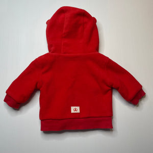 Boys Paula Cahen D'Anvers, faux fur lined fleece hooded jacket, GUC, size 000,  