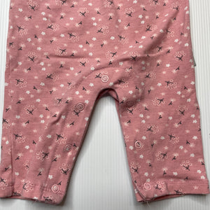 Girls Bilbi, pink floral romper, EUC, size 0000,  