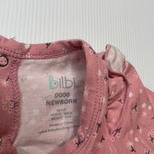 Load image into Gallery viewer, Girls Bilbi, pink floral romper, EUC, size 0000,  