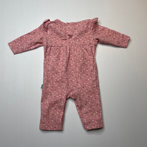 Girls Bilbi, pink floral romper, EUC, size 0000,  