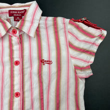 Load image into Gallery viewer, Girls Guess, striped lightweight cotton short sleeve shirt, GUC, size 3-4,  