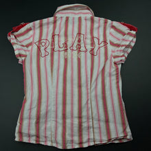 Load image into Gallery viewer, Girls Guess, striped lightweight cotton short sleeve shirt, GUC, size 3-4,  