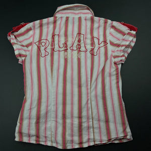 Girls Guess, striped lightweight cotton short sleeve shirt, GUC, size 3-4,  