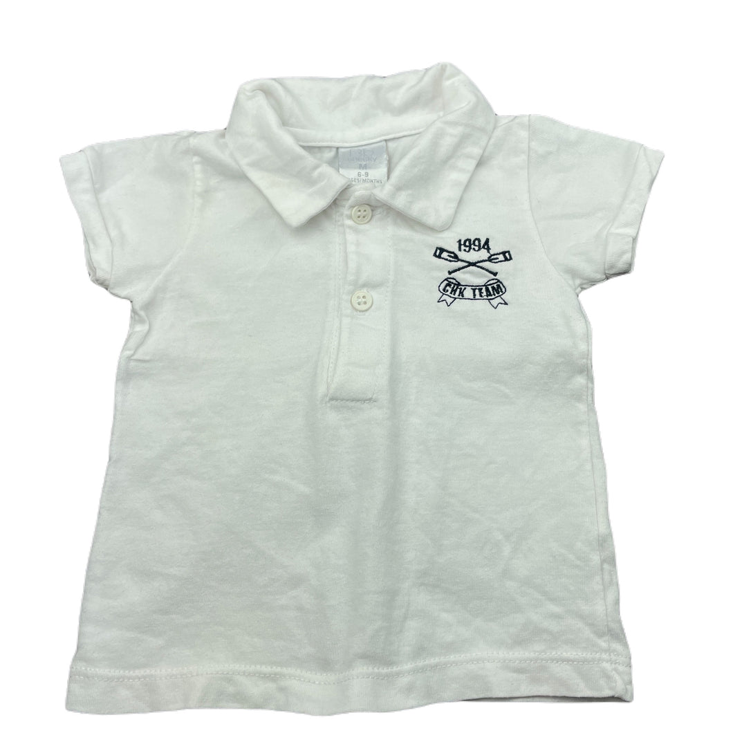 Boys Bb Cheeky, white cotton polo shirt top, GUC, size 0,  