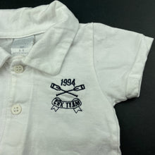 Load image into Gallery viewer, Boys Bb Cheeky, white cotton polo shirt top, GUC, size 0,  
