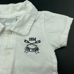 Boys Bb Cheeky, white cotton polo shirt top, GUC, size 0,  