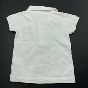 Boys Bb Cheeky, white cotton polo shirt top, GUC, size 0,  