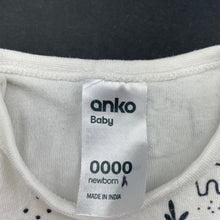 Load image into Gallery viewer, unisex Anko, cotton bodysuit / romper, elephants, GUC, size 0000,  