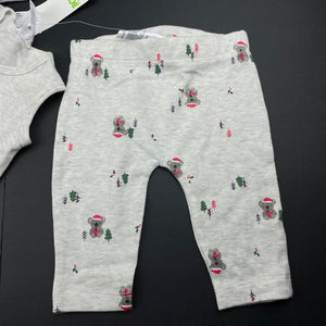 unisex Anko, cotton Christmas bodysuit, leggings & hat, NEW, size 000,  