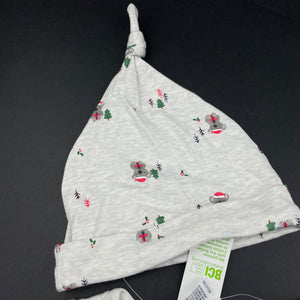 unisex Anko, cotton Christmas bodysuit, leggings & hat, NEW, size 000,  
