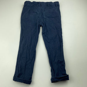 Boys B Collection, navy stretch cotton pants, adjustable, Inside leg: 36cm, GUC, size 3,  