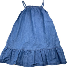 Load image into Gallery viewer, Girls Target, chambray cotton summer dress, marks lower back skirt, FUC, size 6, L: 66cm