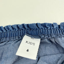 Load image into Gallery viewer, Girls Target, chambray cotton summer dress, marks lower back skirt, FUC, size 6, L: 66cm