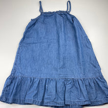 Load image into Gallery viewer, Girls Target, chambray cotton summer dress, marks lower back skirt, FUC, size 6, L: 66cm