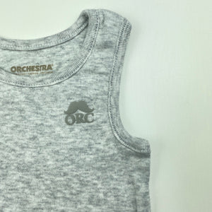 Boys ORCHESTRA, grey marle cotton singletsuit / romper, EUC, size 000,  
