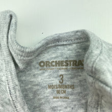 Load image into Gallery viewer, Boys ORCHESTRA, grey marle cotton singletsuit / romper, EUC, size 000,  