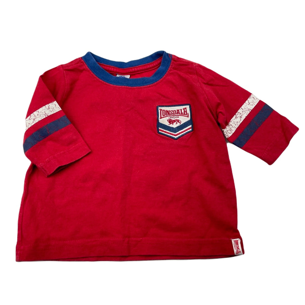 Boys Lonsdale, cotton long sleeve t-shirt / top, FUC, size 000,  