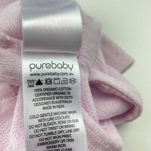 Girls purebaby, pointelle organic cotton romper, EUC, size 00,  
