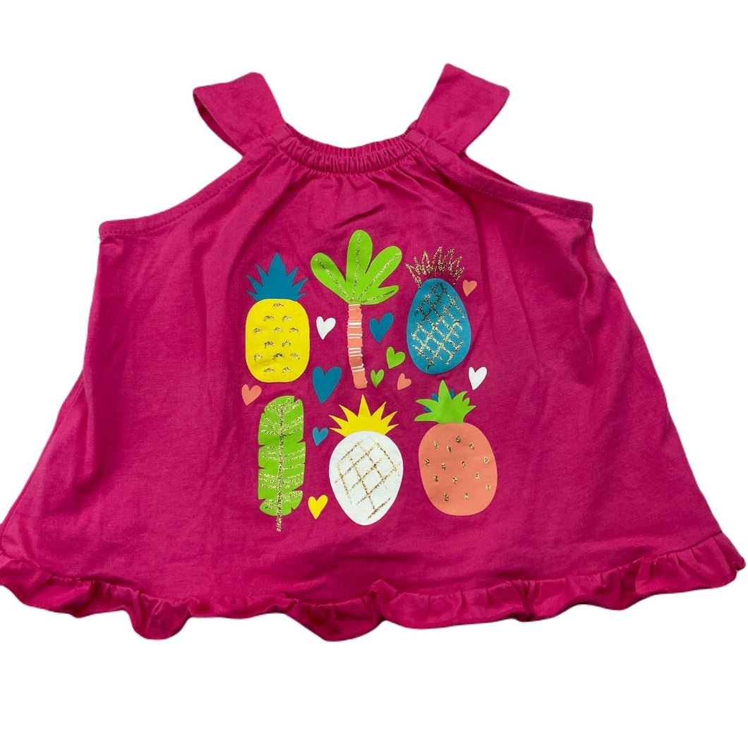 Girls Ollie's Place, pink cotton summer top, EUC, size 00,  