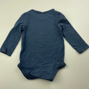 unisex Anko, blue stretchy bodysuit / romper, EUC, size 00,  