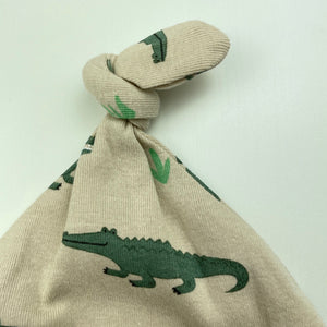 Boys Dymples, cotton hat / beanie, crocodiles, EUC, size 000,  