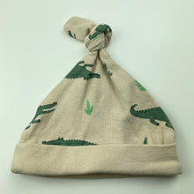 Load image into Gallery viewer, Boys Dymples, cotton hat / beanie, crocodiles, EUC, size 000,  