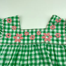 Load image into Gallery viewer, Girls Seed, embroidered checked lightweight cotton top, GUC, size 9,  
