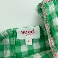 Load image into Gallery viewer, Girls Seed, embroidered checked lightweight cotton top, GUC, size 9,  