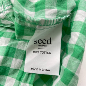 Girls Seed, embroidered checked lightweight cotton top, GUC, size 9,  