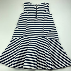 Girls Seed, navy & white stripe dress, light mark front skirt, FUC, size 6-7, L: 57cm