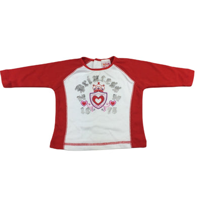 Kids Stuff red & white long sleeve t-shirt / top, size 0, Pre-loved
