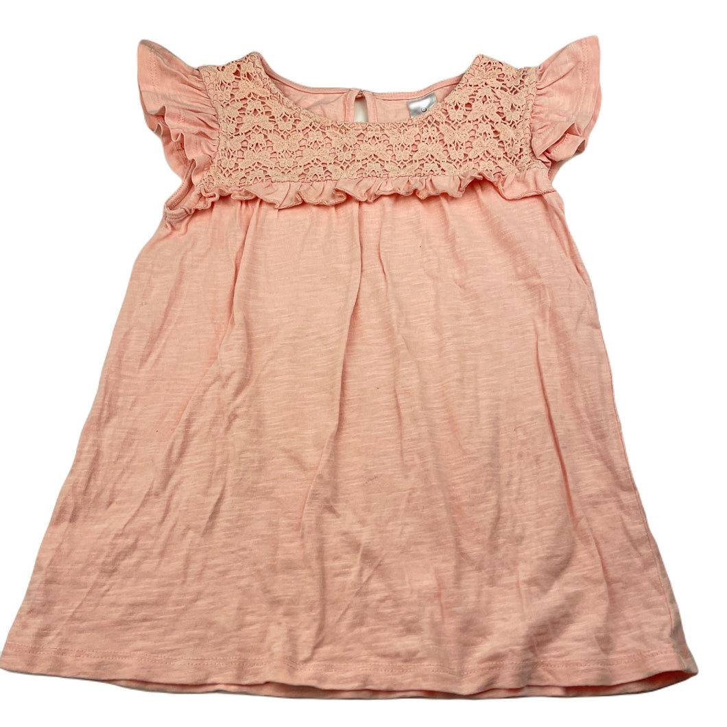 Girls Target, pink cotton top, lace detail, GUC, size 8,  