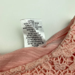 Girls Target, pink cotton top, lace detail, GUC, size 8,  