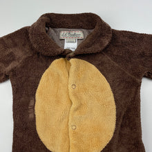 Load image into Gallery viewer, unisex Lil' Creatures, brown terry novelty coverall / romper, FUC, size 0,  