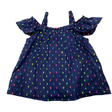 Girls Cat & Jack, lined navy summer top, discolouration on lining, FUC, size 12 months,  