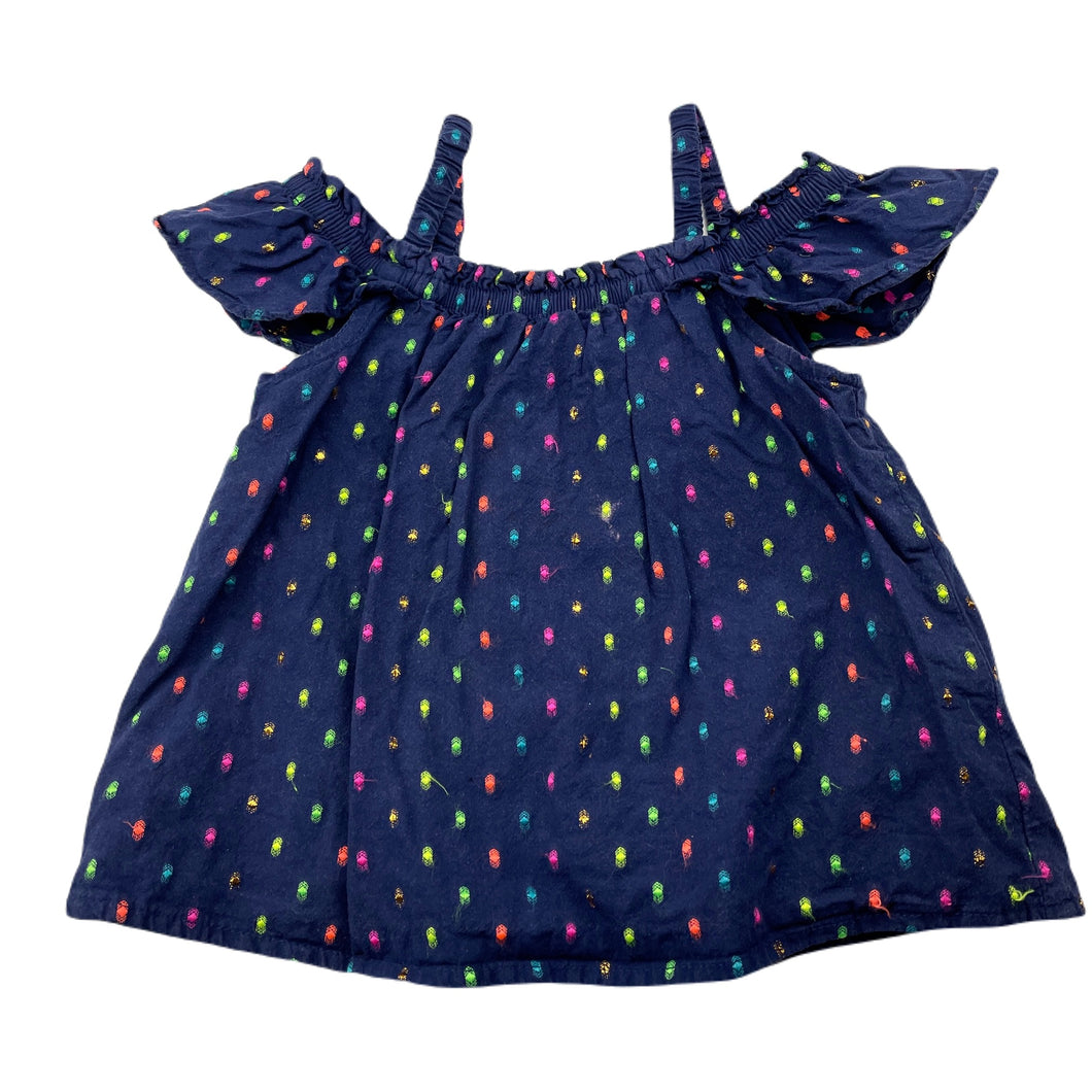 Girls Cat & Jack, lined navy summer top, discolouration on lining, FUC, size 12 months,  