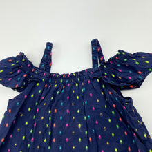 Load image into Gallery viewer, Girls Cat &amp; Jack, lined navy summer top, discolouration on lining, FUC, size 12 months,  
