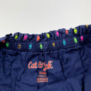 Girls Cat & Jack, lined navy summer top, discolouration on lining, FUC, size 12 months,  