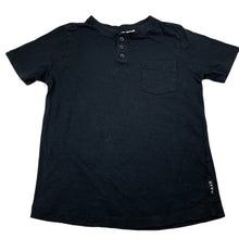 Load image into Gallery viewer, Boys MAXX, black cotton henley t-shirt / top, wash fade, FUC, size 8,  