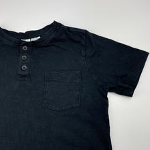 Load image into Gallery viewer, Boys MAXX, black cotton henley t-shirt / top, wash fade, FUC, size 8,  