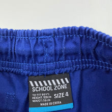 Load image into Gallery viewer, Boys School Zone, blue school shorts, elasticated, GUC, size 4,  