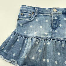 Load image into Gallery viewer, Girls Country Road, stretch denim skirt, adjustable, L: 25cm, GUC, size 6,  